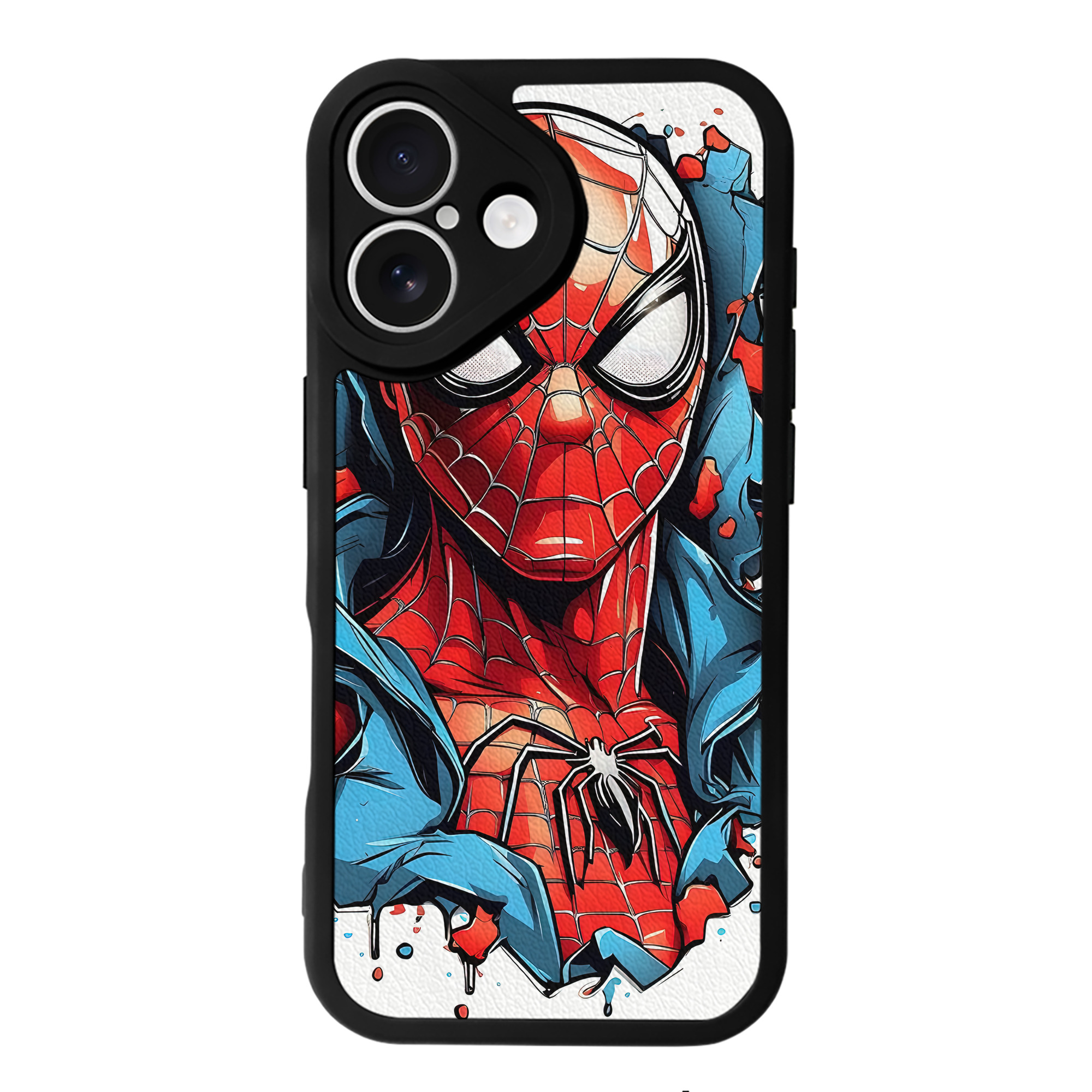 Spider Man スパイダーマン 【iPhone 16シリーズ対応】シリコンスマホケース（レザー調） 材質：シリコン